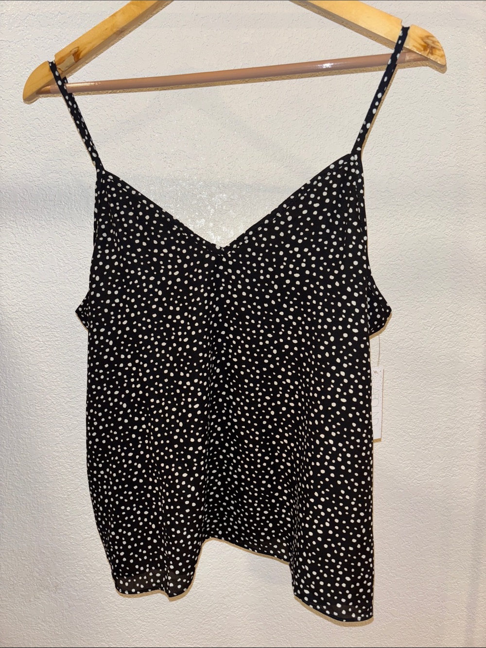 Abound Black and White Polka Dot Spaghetti Strap Camisole